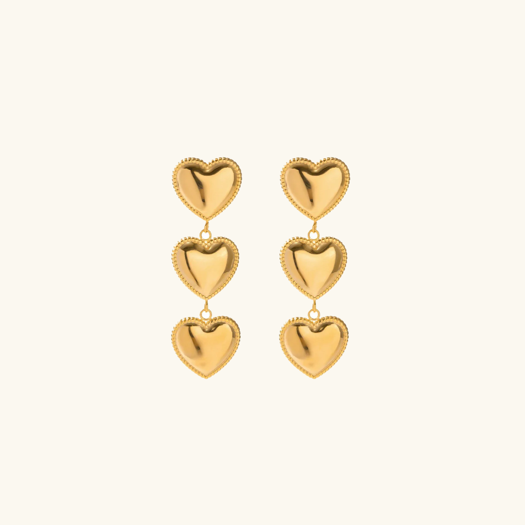 Aimee Gold Heart Earrings