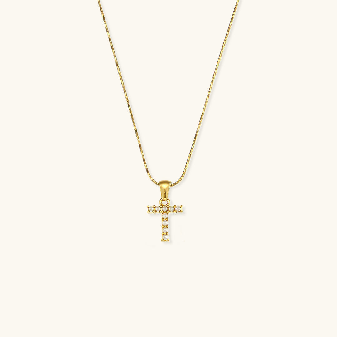 Augustine Initial Letter Pearl Necklace